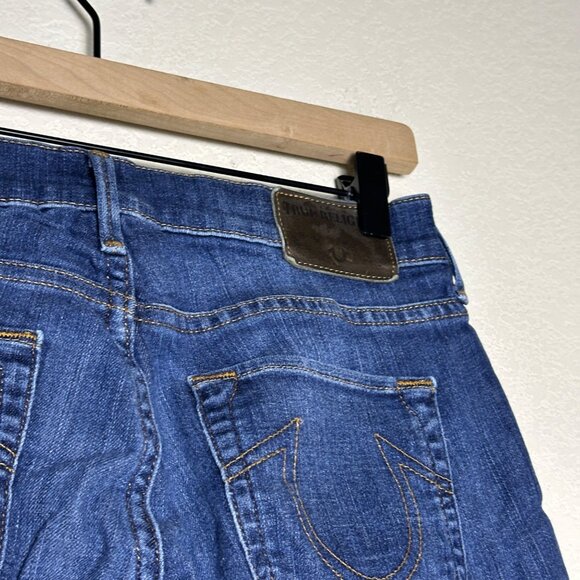Y2K True Religion Jean Pant Women 27 Halle Mid Rise Skinny Slim Denim Blue MX - Picture 13 of 15